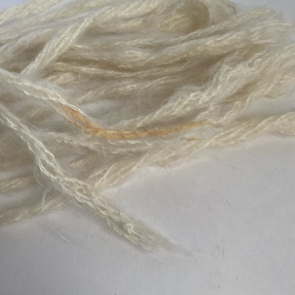 Vintage 60s Hat & Scarf Set Italian Knit Wool Mohair Winter Cream Orange Brown - Picture 12 of 14